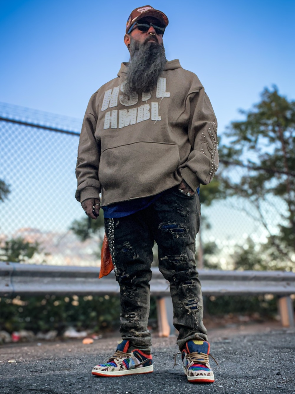 Voyage Studio Khaki Hoodie with Studded Trim (nwt and bagged)